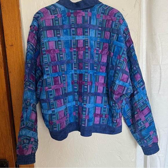 Vibrant Blue and Purple Patterned Jacket - Picture 3 of 3